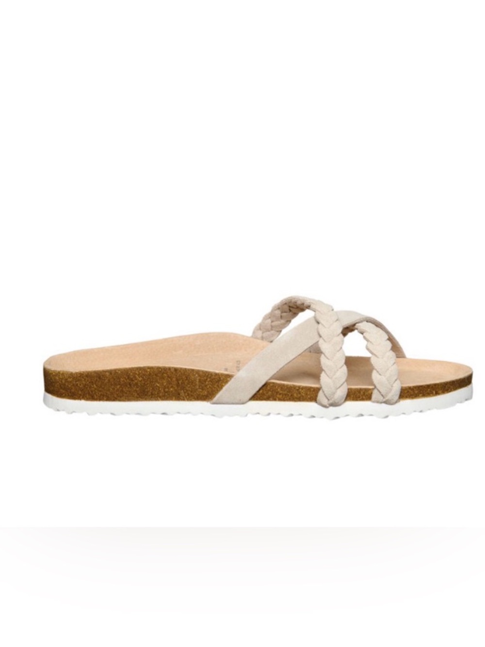 Serra Ladies Genuine Leather Footbed Sandal - Taupe Size 10